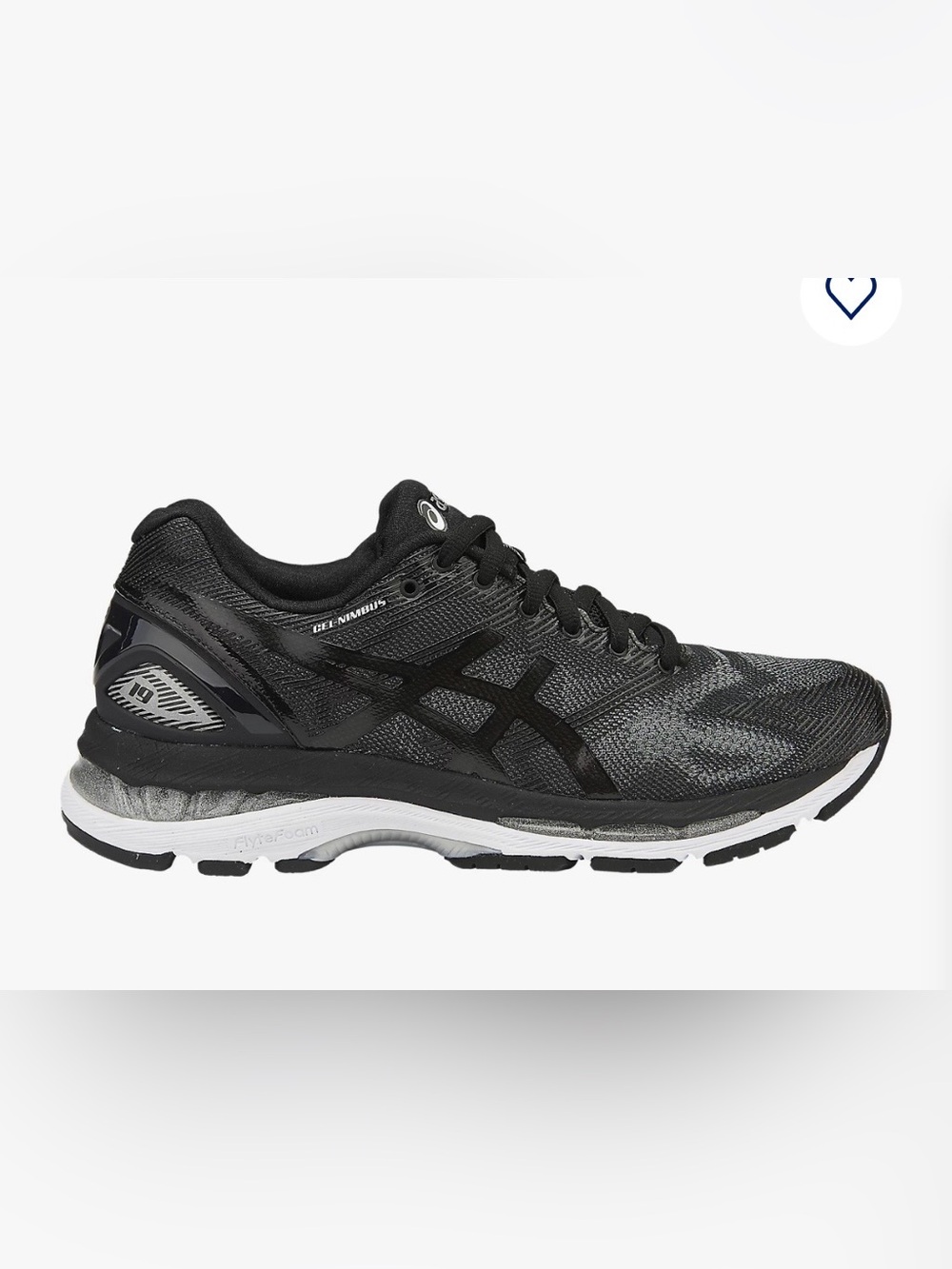Asics Gel Nimbus 19 Black and White Womens Running Sneakers size 8 NIB